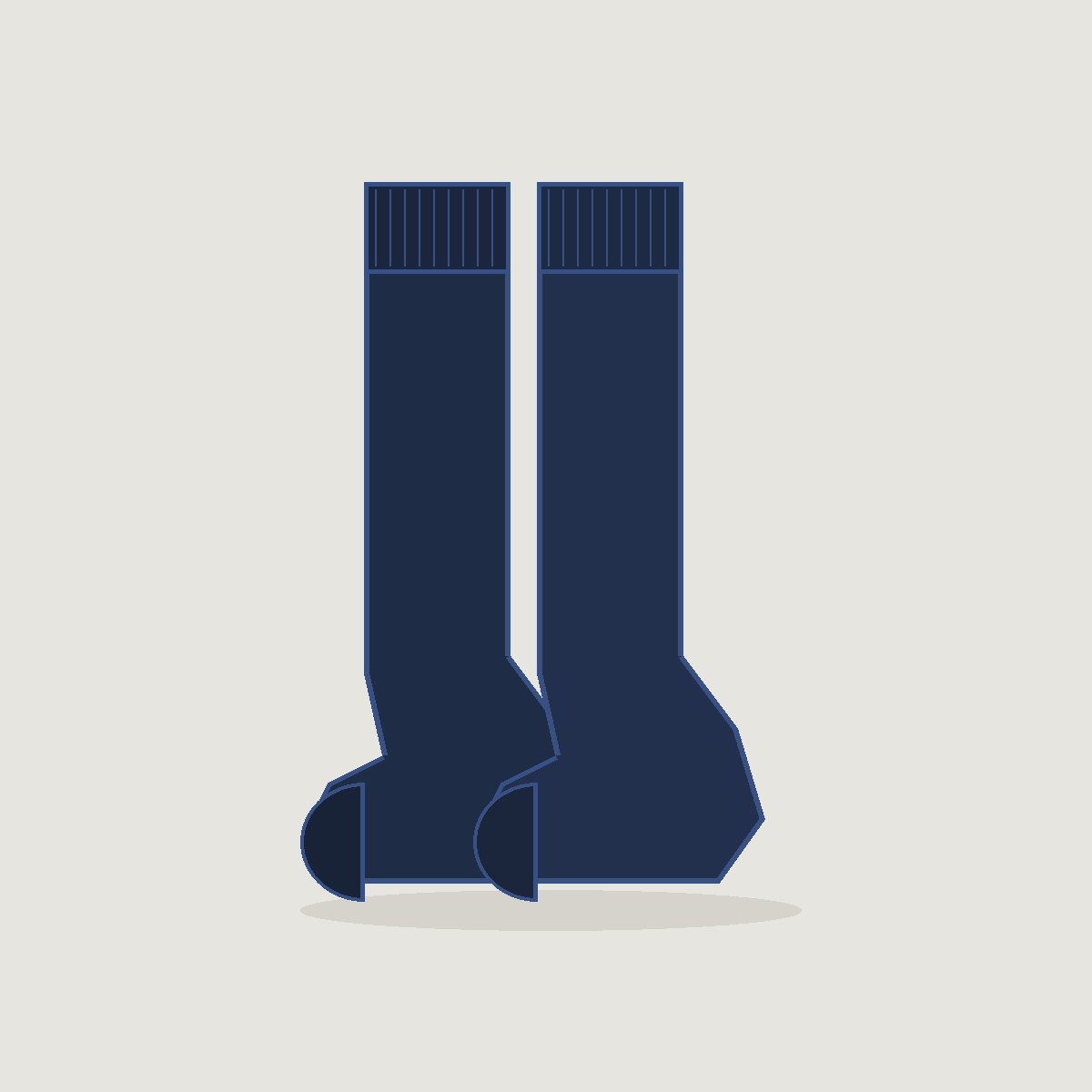 Chaussettes laine mérinos, lot de 2, Marine