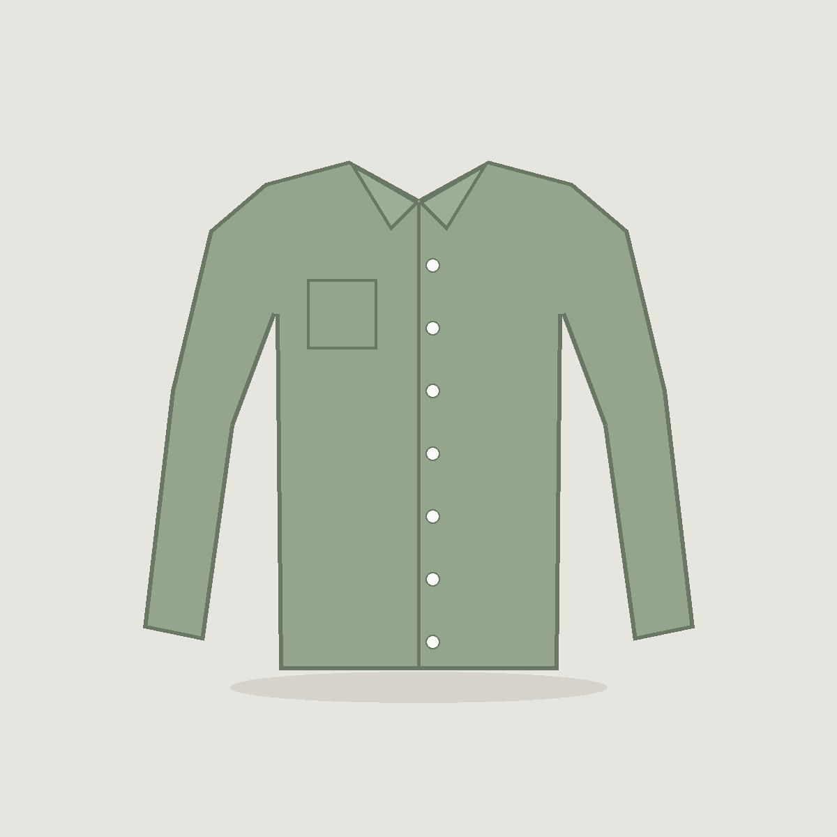Chemise lin homme col cubain, Vert sauge