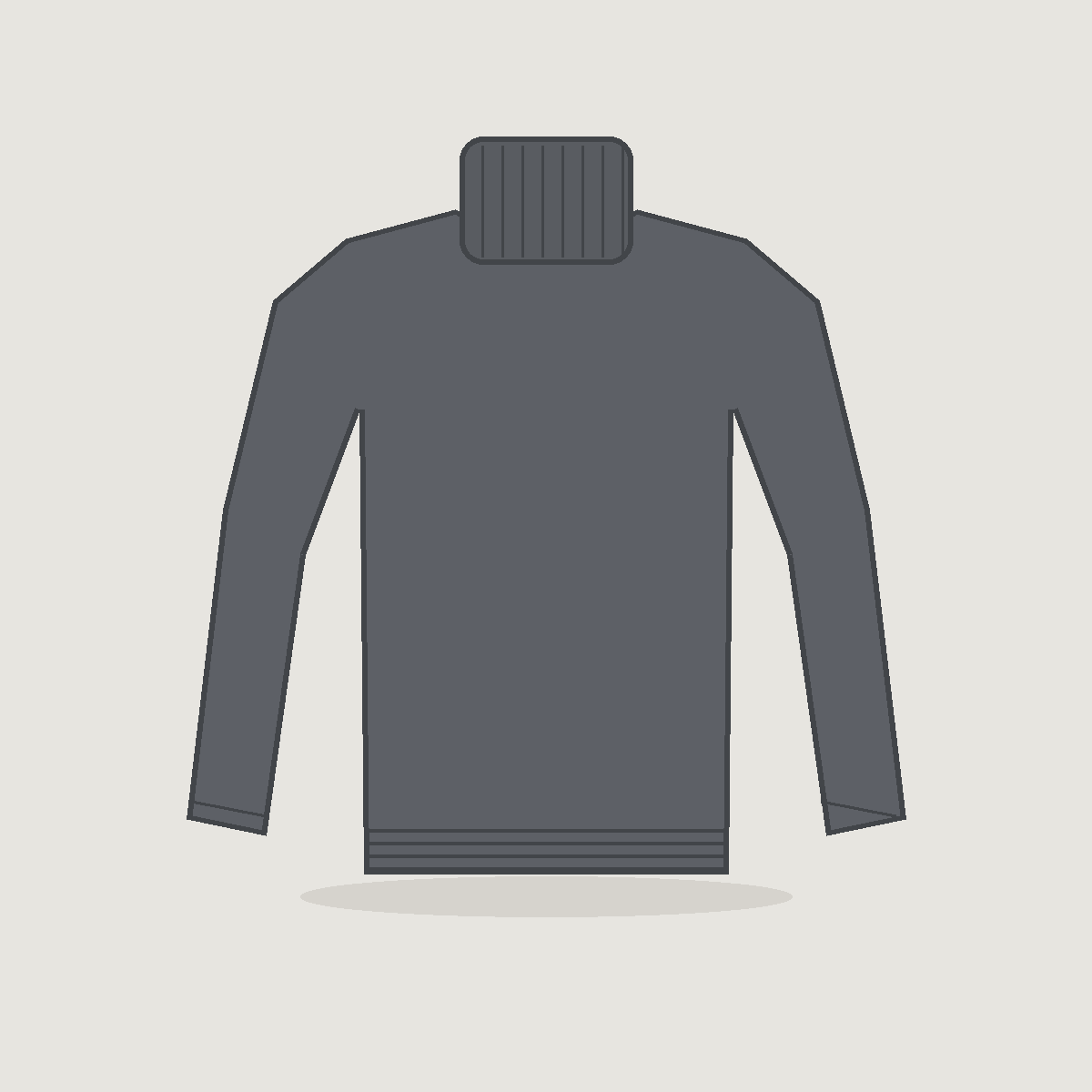 Pull col roulé homme laine française épaisse, Gris anthracite