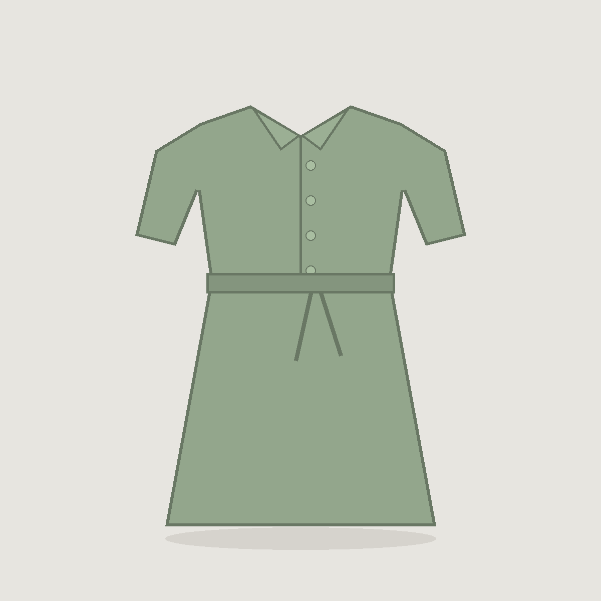 La Robe chemise, Vert sauge